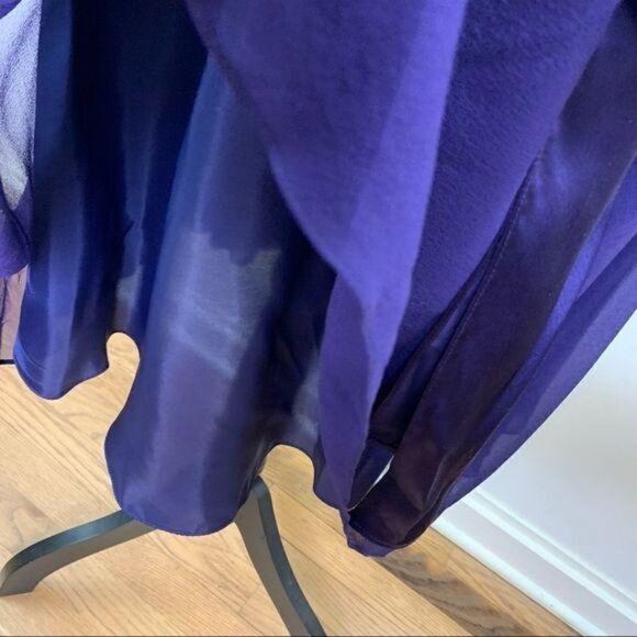 Maggy London Purple Silk Chiffon Halter Formal Prom Cocktail Dress 8 - Picture 7 of 13